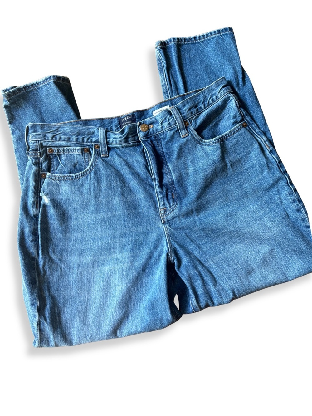 J.Crew Premium Edition High Rise Straight Jeans Button Fly 100% Cotton 31
